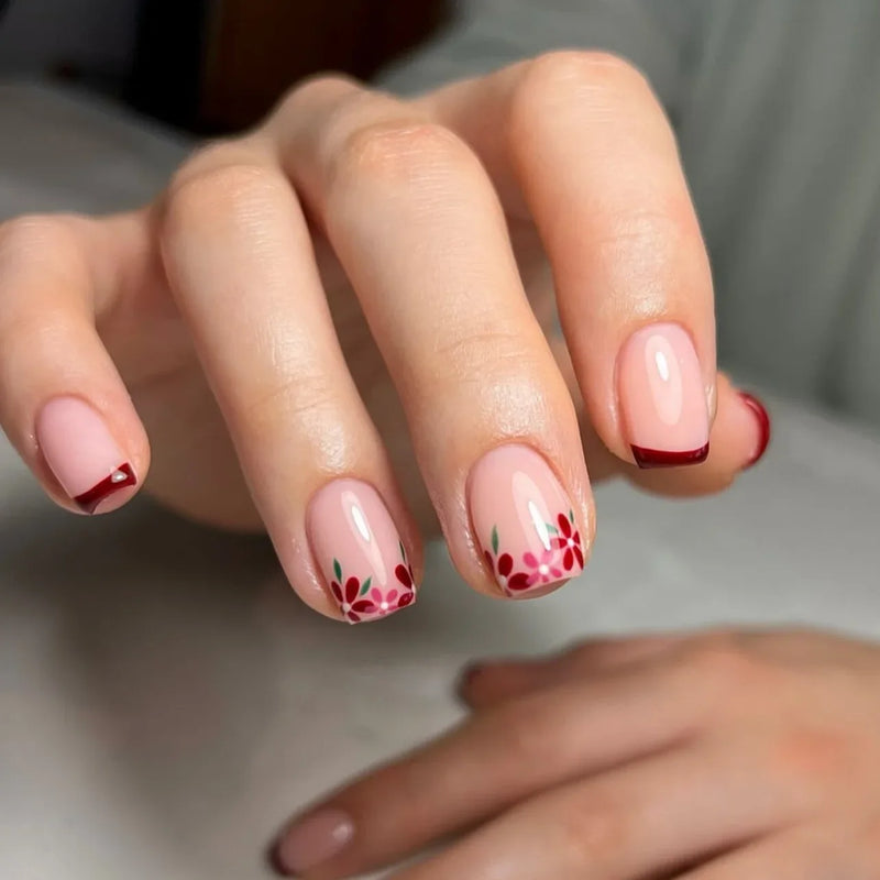 Flowers Nail Art Spring Summer False Nails Detachable Finished Fake Nails Press on Nails