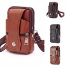 Retro Leather Men's Waist Bag Outdoor Leisure Multifunctional Male's Bags Wear Belt