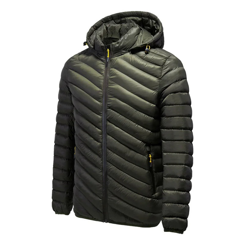 Hooded Men's Winter Jacket Puffer Jacket Autumn Male Coat Quilted Padded Coats  Clothing