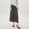 Women Pleated Loose  Design and Casual Versatile Elegant Female Half Skirt