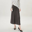 Women Pleated Loose  Design and Casual Versatile Elegant Female Half Skirt