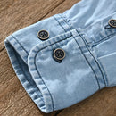 Men's Cotton Linen Shirt Long Sleeve Classic Denim Blouse Simple Male Casual Tops Shirts Coats