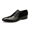 Derby Genuine Leather Lace-Up Pointed Toe Flat Man Casual Classic Wedding Dress Gentleman Shoes