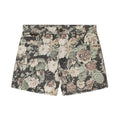 Floral High Waist Denim Shorts Straight Fit Retro Flower Design