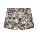 Floral High Waist Denim Shorts Straight Fit Retro Flower Design