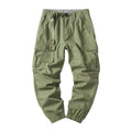 Trousers - Men Cotton Tapered Utility Cargo Pants Casual Style with Multi-Pockets