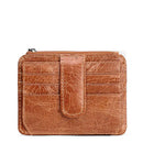 Genuine Leather Mini Card Holder Small Light Women's Wallets Purse Travel ID Credit Cardholder