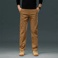 Men's Casual Pants Stretch Cotton Regular Straight Pockets Designer Trousers