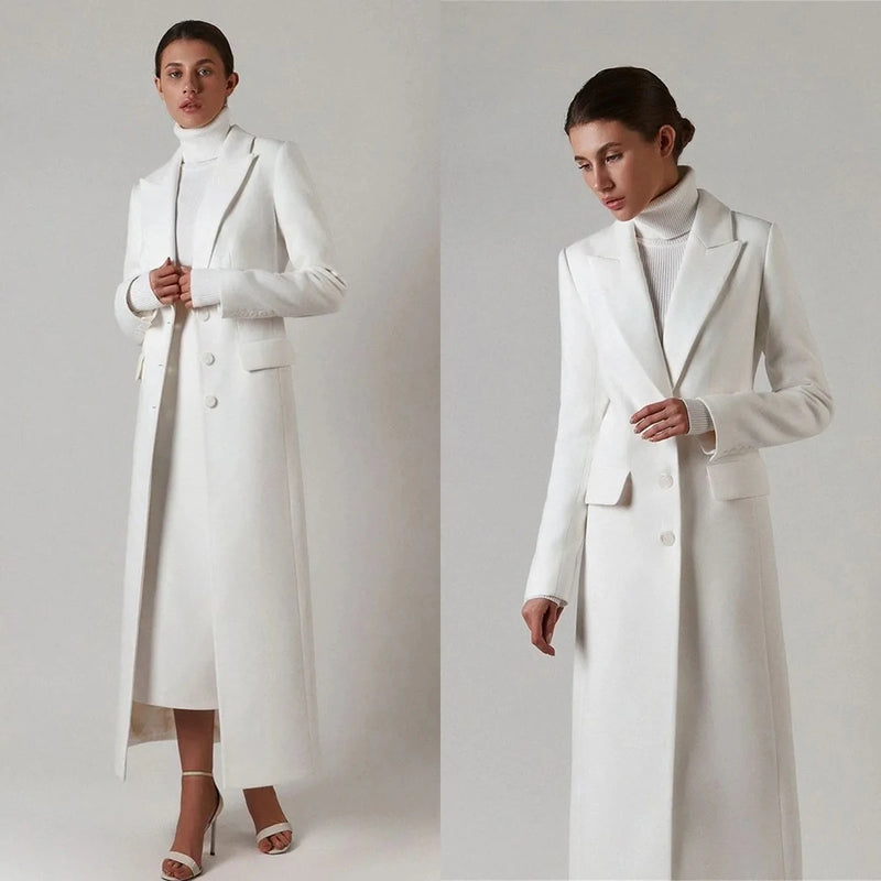 Women Suits Female Single Breasted Ankle Length  Dress Slim Fit Gown