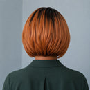 Ombre Short Straight Wigs For Women Glueless Pixie Cut Short Human Hair Bob Wig Natural Hairline