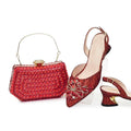 Studded Pointed-Toe High Heel Shoes & Matching Bag Set Stylish and Comfortable Footwear for Women