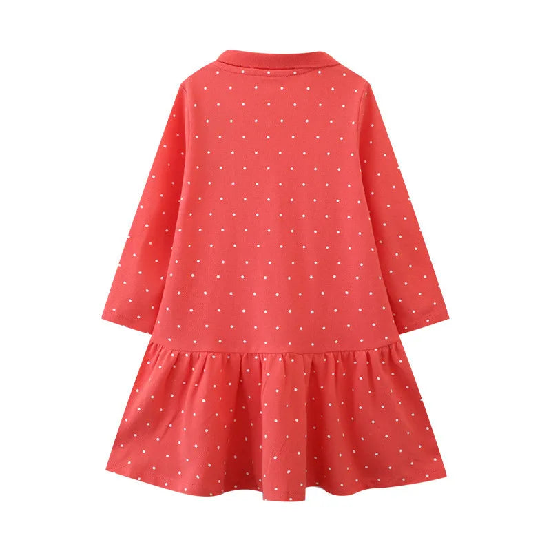 Girls Dresses Strawberry Embroidery Baby Clothing For Autumn Spring Kids Party Birthday Gift