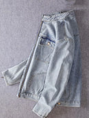 Men Motorcycle Denim Jacket Biker Coat Spring Autumn Streetwear Men Casual Outerwear