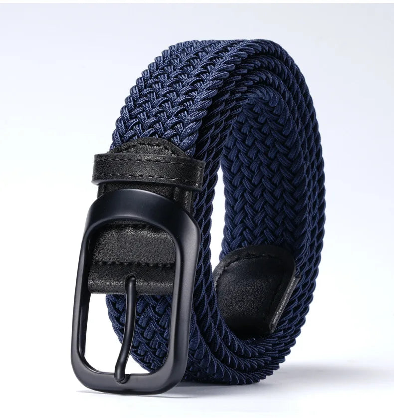 Nylon Pin Buckle Elastic Braided Belt Universal Casual Student Belt Versatile Jeans Accessories