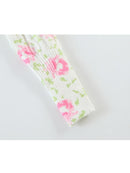 Autumn Sweet Knit Cardigan Women Slim Cute Flower V-Neck Short Sweater Female Cropped Top