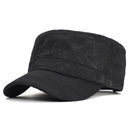 Four Seasons Canvas Cotton Military Caps Men Unique Design Flat Top Hat