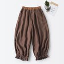 Bloomers Solid Casual Elastic High Waist Wide-Leg Loose Women's Pants Ankle-Length Pants For Women Summer