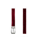 A deep burgundy velvet watch strap shown in two vertical views with a polished silver buckle, displayed on a clean white background with the Piergitar brand logo above, Obroi