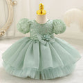 New beauty pageant dress for baby toddler girl puff sleeve birthday dress kids 0-4 years