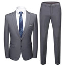 Men Suit Set Male Groom Suit Lapel Slimming Single Breasted Suit  Fine Stitching