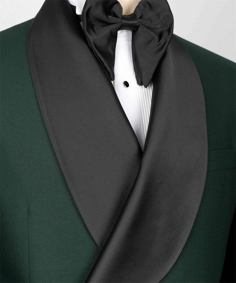 Men's Jacket Black Shawl Lapel Slim Fit Double Breasted Suit Wedding Tuxedo Blazer