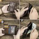Genuine Leather Men Wallet Anti Theft Chain RFID Casual Money Clip Male Wallets Coin Pocket