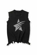 Men's Knitted Vest Summer Mesh Vest Casual Sleeveless Breathable Woolen Knit Ves Soft Top Men