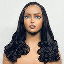 Mannequin head with a black wig on a white background, Obroi