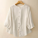 Blouses Women Summer Button-Up Sweet Top Elegant Casual Loose Top With Lace