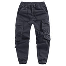 Black cargo pants on a white background, Obroi
