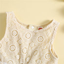 Toddler Newborn Baby Girls Summer Romper Dress Clothes Casual Floral Lace Cutout Sleeveless Jumpsuit Ruffle Playsuits