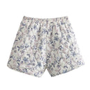 Women Vintage High Waist  Both Sides Wear Floral Shorts