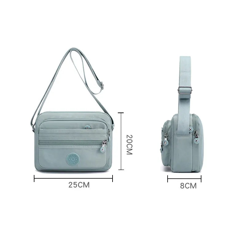 Woman's Shoulder Bag Multilayer Solid Zipper Crossbody Bags for Women Simple Female Messenger Flaps