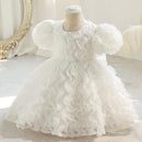 Princess Gown Bow Mesh Design Infant Birthday Baptism Easter Party Girls Dresses