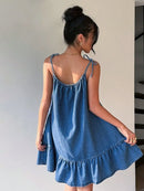 Denim dress summer high end elegant loose fit
