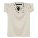 Summer Men Short Sleeve Polo Shirt Business Casual Classic Fat Loose Solid Polos Brand Clothing Tops