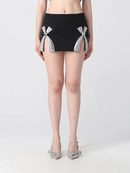 Patchwork Diamonds Skirts For Women High Waist Spliced Slimming Split Skirt Female