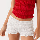 Women Mini Shorts Low Waist Ruffle Frill Bloomers Summer Lounge Pajamas Shorts