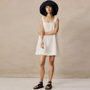 Linen Dresses For Women Vintage Sleeveless Back Bandage Summer Dress Birthday Party Mini Dress Beach Sundress