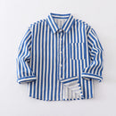 Baby Boy Girl Cotton Striped Shirt Infant Toddler Child Blouses Long Sleeve Kid Outfit Spring Autumn Baby Clothes 1-10Y
