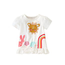 Girls Items Clothes Summer Kids Tops Tees Shirts Cotton Cartoon Sunshine Rainbow Children's Clothing