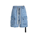 Summer Denim shorts for Men and Women Wide Leg Baggy Drawstring Cargo Short