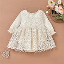 Kid Infant Baby Girl Romper Dress Patchwork High Waist Lace Floral Party Dress