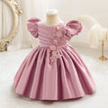 Baby Girl Princess Dress Infant Toddler Vintage Satin Party Birthday Frocks Baby Gowns