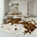 Modern living room with a hexagonal patterned rug, sofa, and coffee table, Obroi