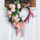 Valentines Day Wreath for Front Door Pink Roses with Bow Tie Berry Wreaths Decor