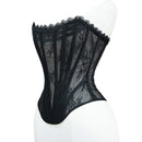 Women Luxury Mesh Corset Bustier Lace Up Boned Bodice Straoless Tube Tops For Wedding Party Costume