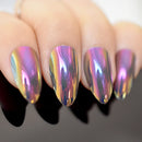 Chameleon Nails Holographic Color Shiny Ladies Acrylic Nail Art Tips 24pcs False Nails with Glue sticker
