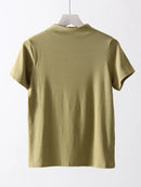 Short Sleeve T Shirts Women Spring Summer Half Turtleneck White Top Tees For Ladies