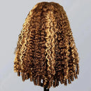 Mannequin head with curly brown hair on a gray background, Obroi